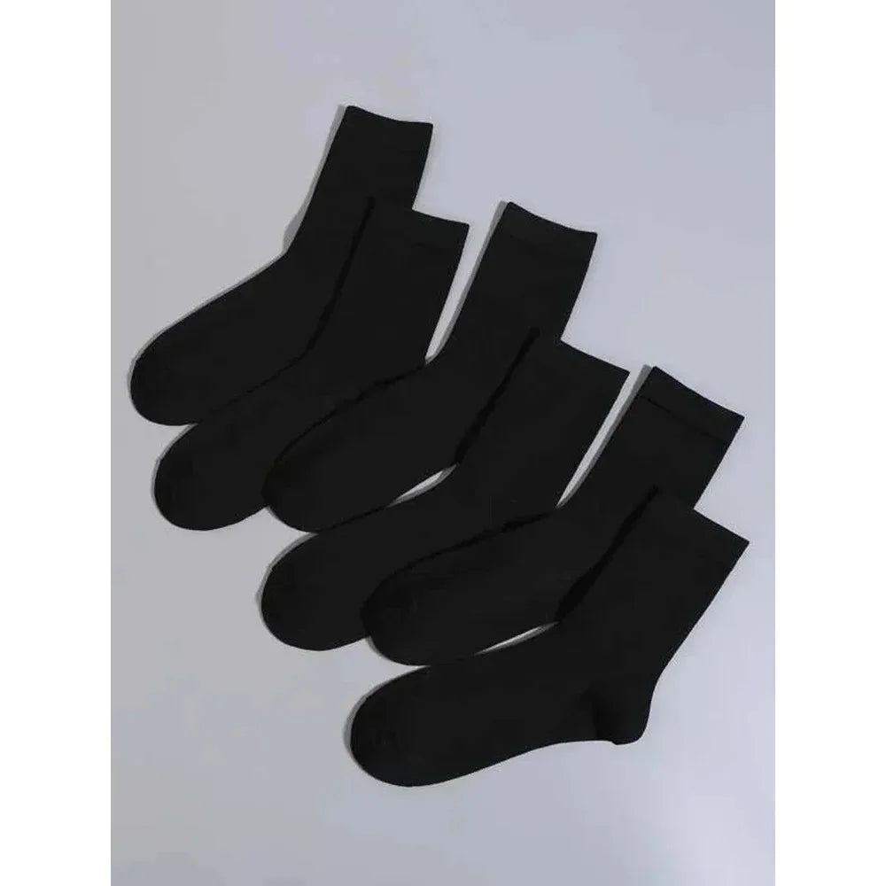 Men’s Classic Mid-Length Black Socks 6-Pair Set