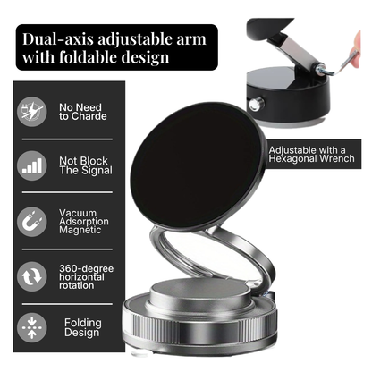 Suction Magnetic Phone Holder – 360° Rotating Adjustable Mount