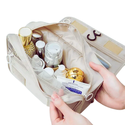 Travel Makeup & Toiletry Organizer with Hook – Waterproof Storage Bag
