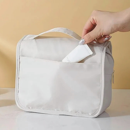Travel Makeup & Toiletry Organizer with Hook – Waterproof Storage Bag