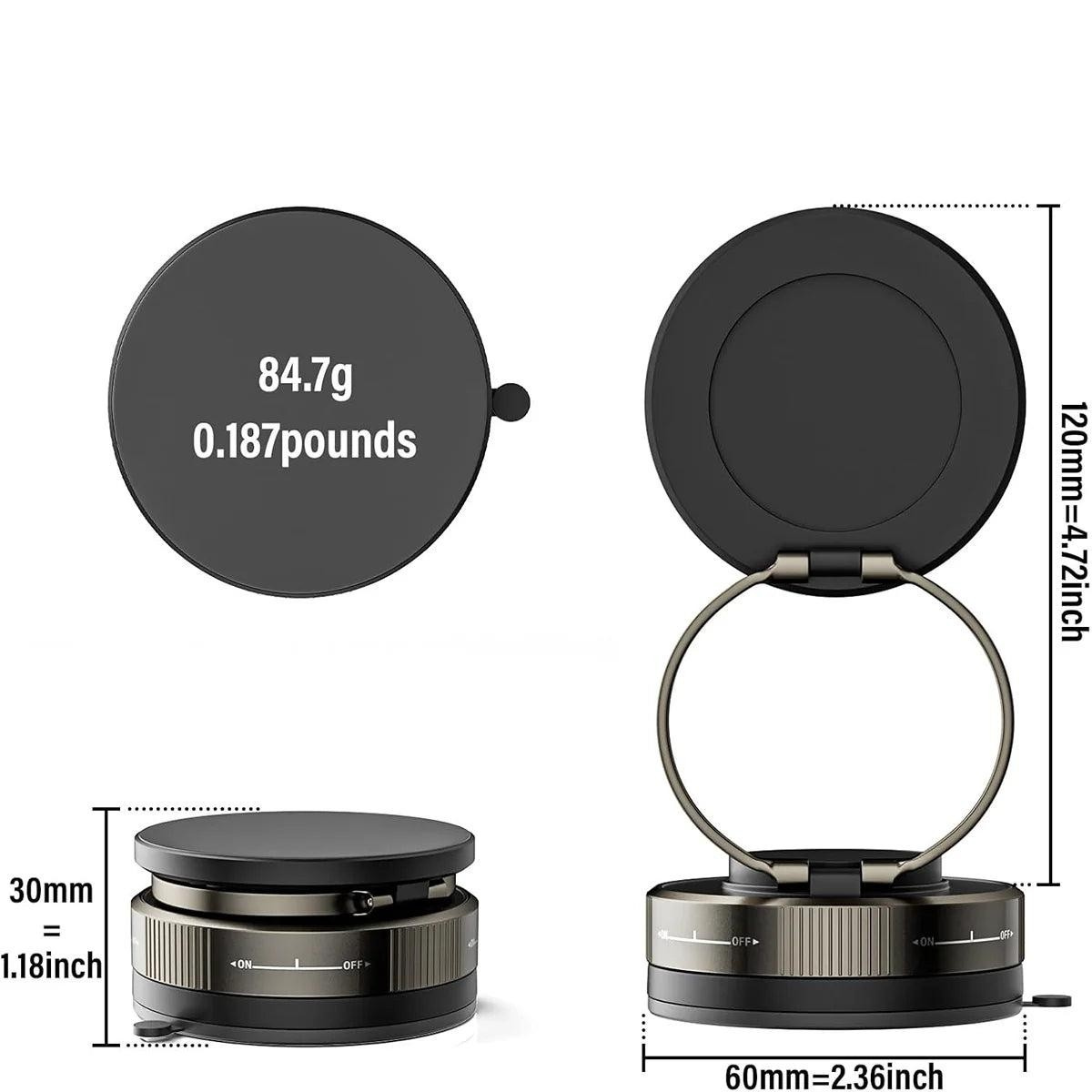 Suction Magnetic Phone Holder – 360° Rotating Adjustable Mount