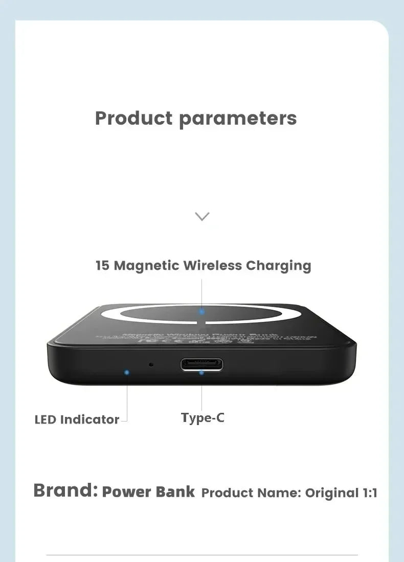 Xiaomi 500000mAh Magnetic Wireless Power Bank PD 20W Fast Charger Portable External Battery Pack For iPhone Samsung Huawei 2025