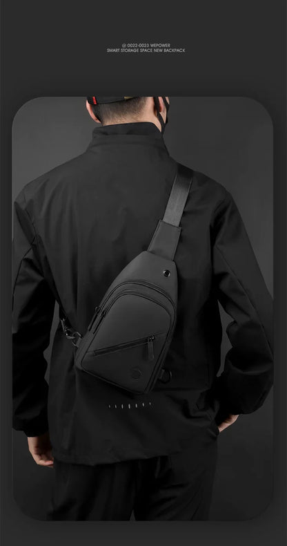 Lightweight Men's Nylon Chest Bag Crossbody Sling for Outdoor Sports & Daily Commute