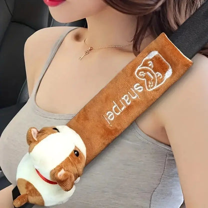 PU Leather Car Seat Belt Shoulder Pad – Universal Comfort Cushion