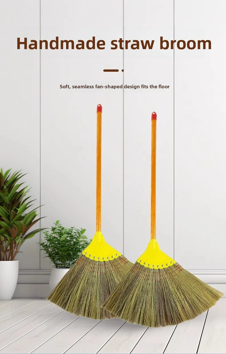 Hair-Resistant Natural Millet Broom for Home and Courtyard Cleaning