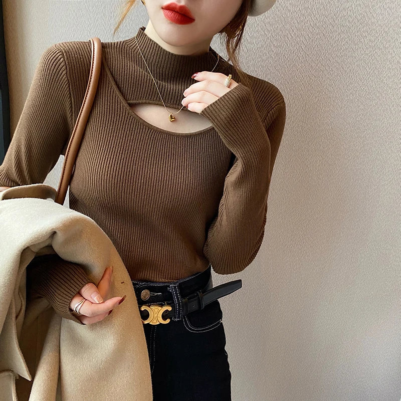 Turtleneck Knitted Women Sweater