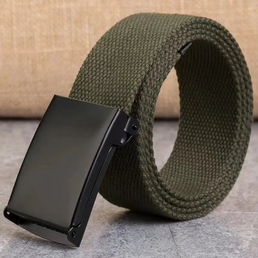 Unisex Canvas Belt – Adjustable Breathable Tactical Waist Belt for Jeans and Trousers