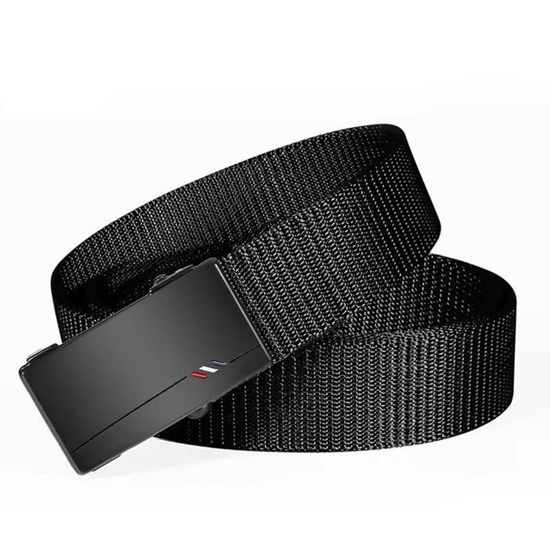 Men’s Nylon Canvas Belt – Breathable Automatic Buckle Outdoor Sports and Casual Jeans Belt