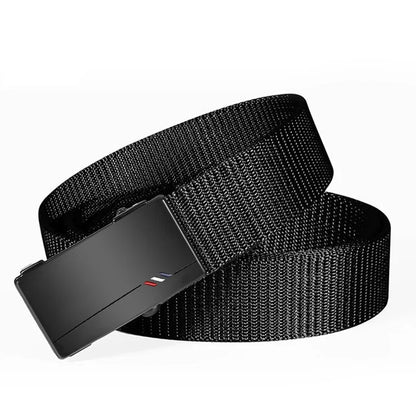 Men’s Nylon Canvas Belt – Breathable Automatic Buckle Outdoor Sports and Casual Jeans Belt