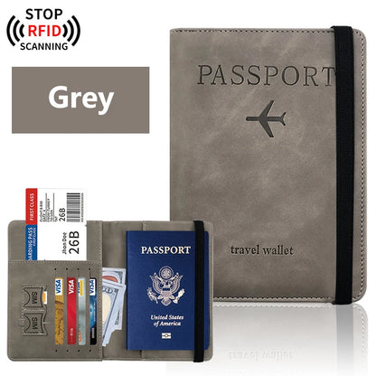 Passport Holder Travel Wallet – PU Leather Passport Cover with RFID Protection for Men and Women