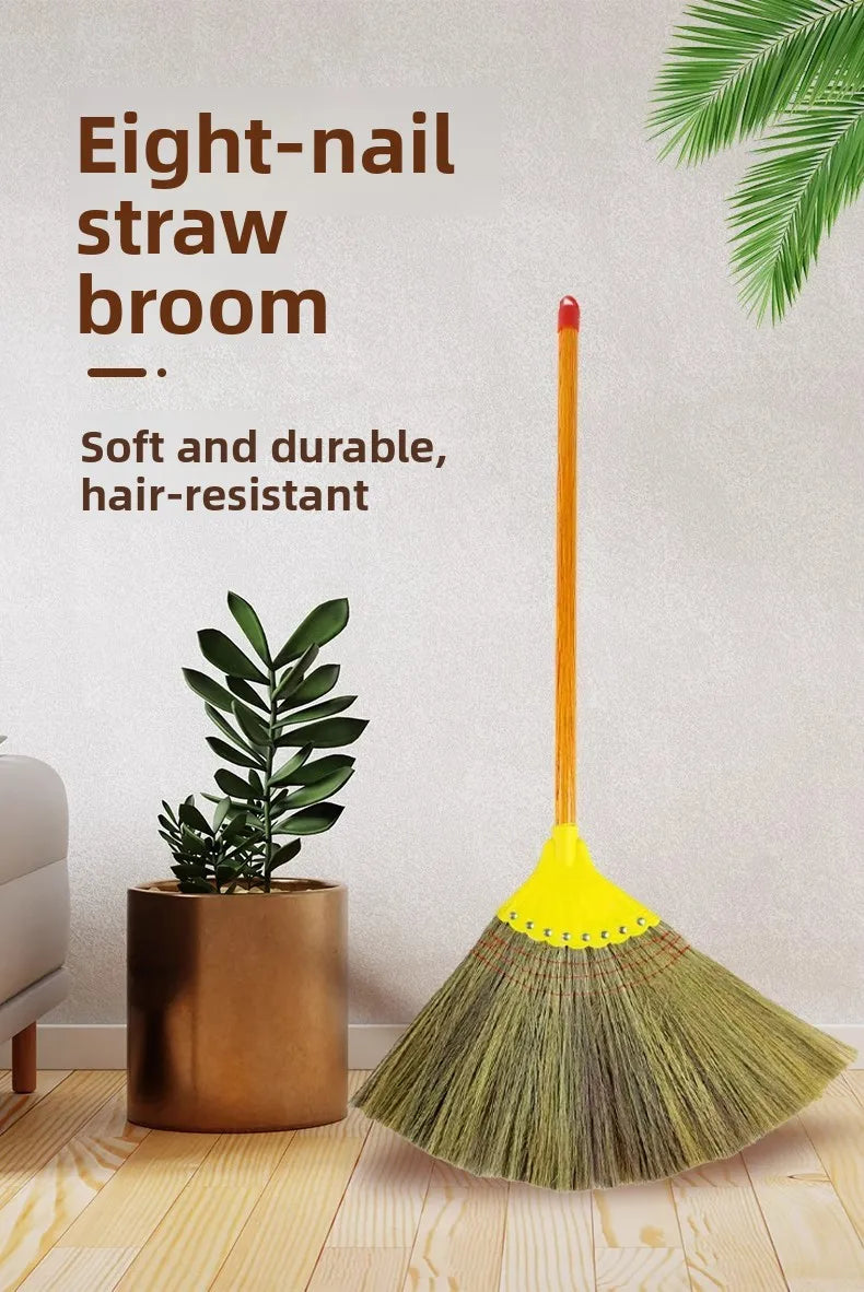 Hair-Resistant Natural Millet Broom for Home and Courtyard Cleaning