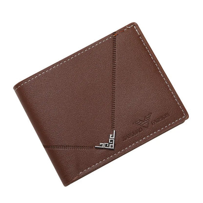 Men’s PU Leather Short Wallet – Money Clip with Multi-Card Litchi Pattern