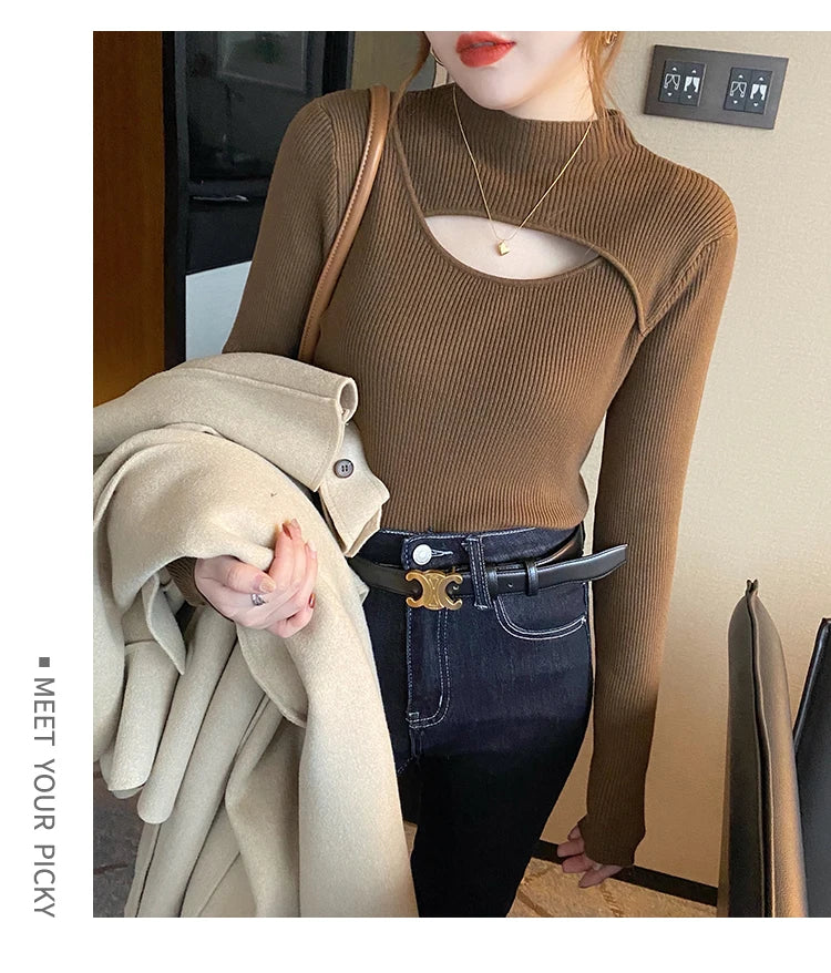 Turtleneck Knitted Women Sweater