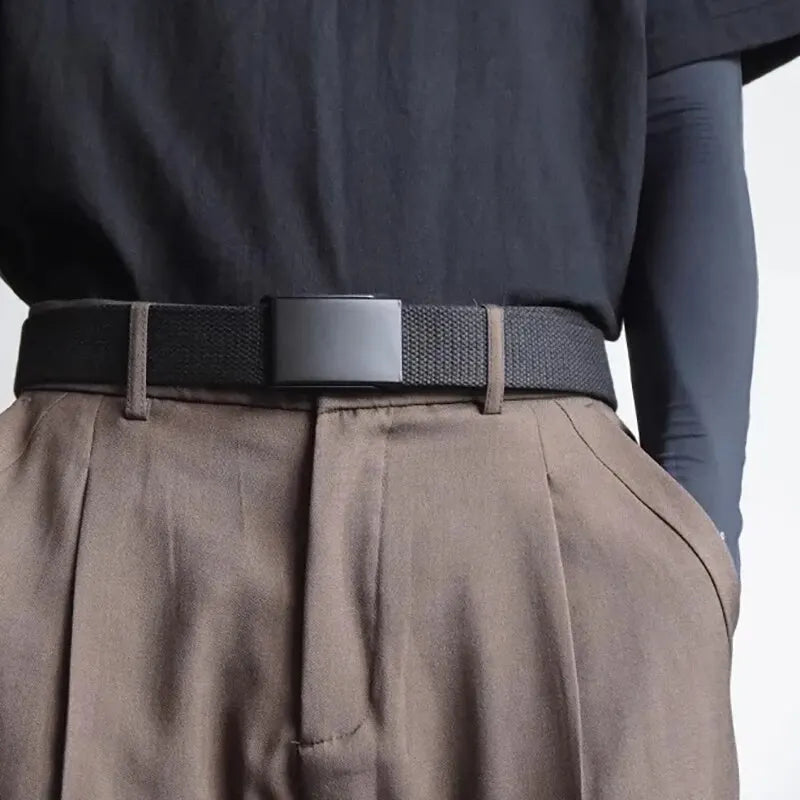 Unisex Canvas Belt – Adjustable Breathable Tactical Waist Belt for Jeans and Trousers