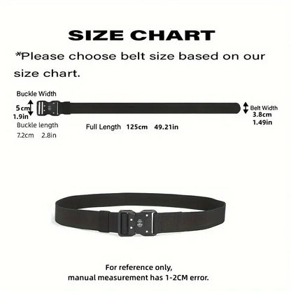 Men’s Tactical Belt – Quick Release Black Elastic Nylon Braided Outdoor Sport Belt