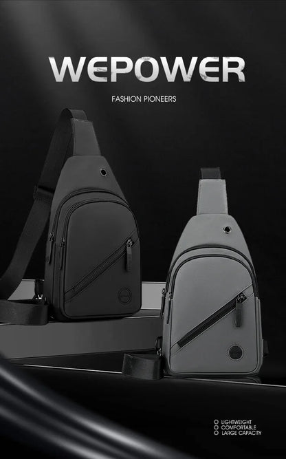Lightweight Men's Nylon Chest Bag Crossbody Sling for Outdoor Sports & Daily Commute