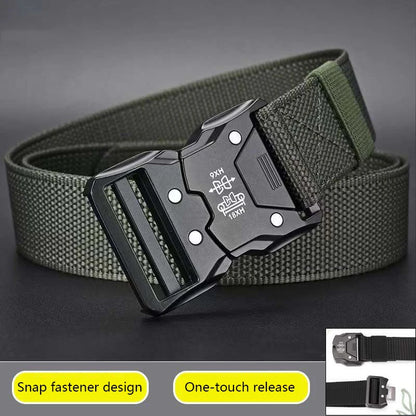 Men’s Tactical Belt – Quick Release Black Elastic Nylon Braided Outdoor Sport Belt