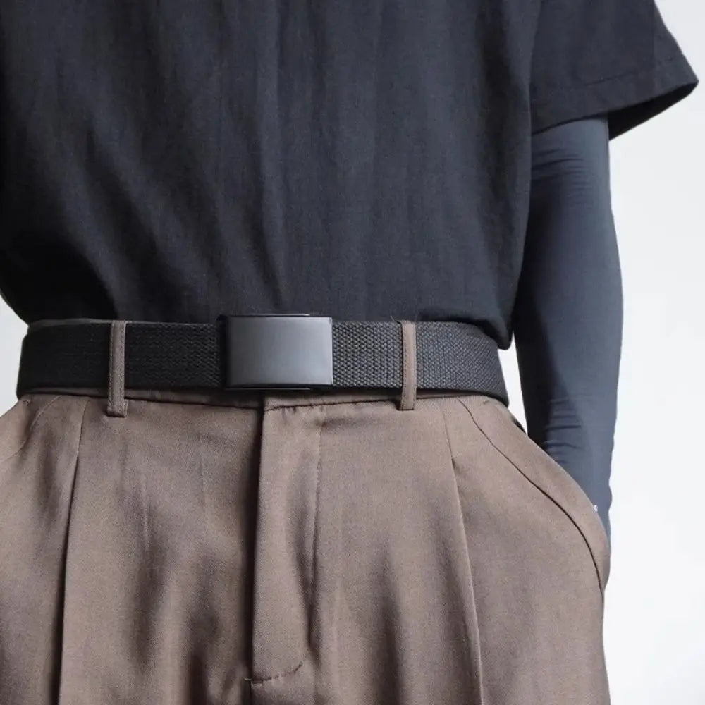 Unisex Canvas Belt – Adjustable Breathable Tactical Waist Belt for Jeans and Trousers