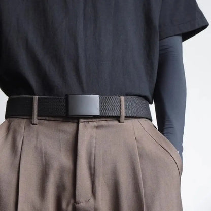 Unisex Canvas Belt – Adjustable Breathable Tactical Waist Belt for Jeans and Trousers