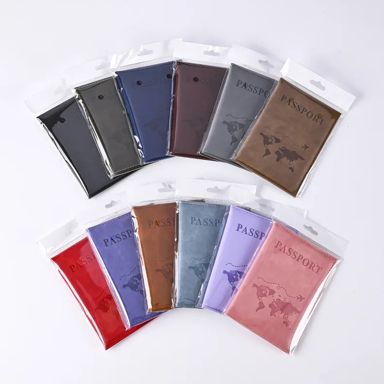 Colorful PU Passport Holder – Travel Passport Cover with Card Slots & Ticket Storage