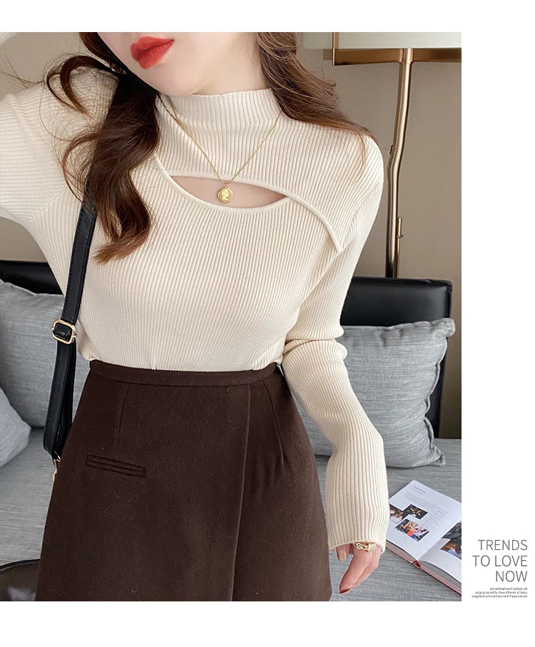 Turtleneck Knitted Women Sweater