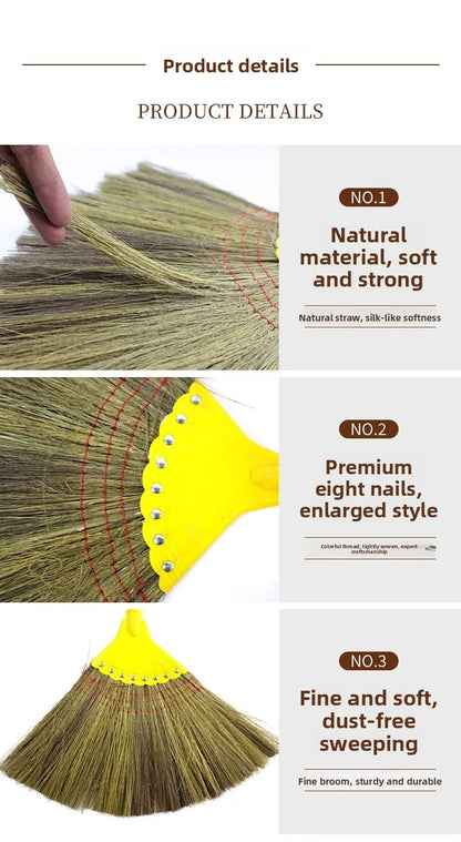 Hair-Resistant Natural Millet Broom for Home and Courtyard Cleaning