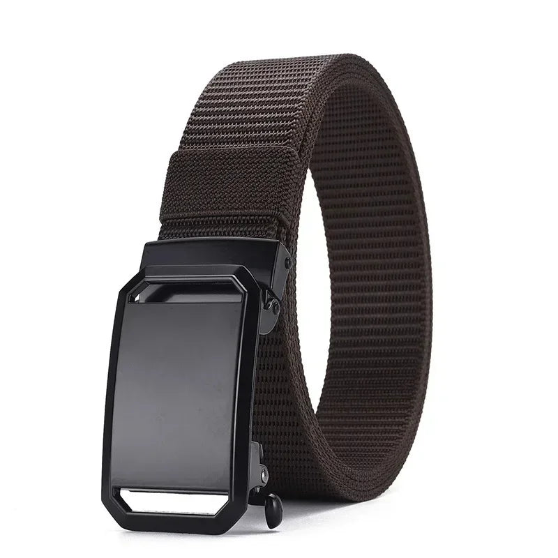 Men’s Tactical Canvas Belt – Automatic Buckle Adjustable Outdoor and Workwear Waist Strap