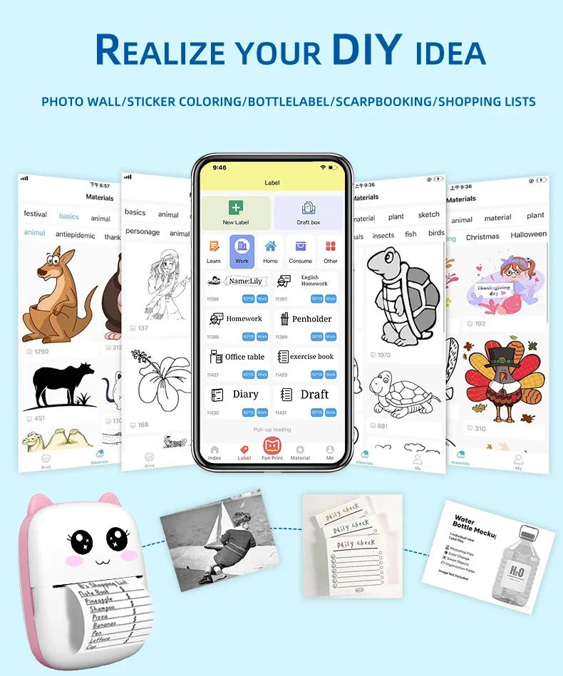 Mini Cat Printer – Wireless Bluetooth Photo Printing