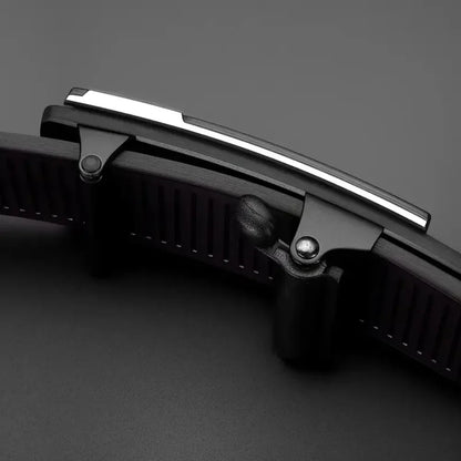 Men’s PU Leather Business Belt – Automatic Buckle Adjustable Waist Strap for Jeans and Formal Wear