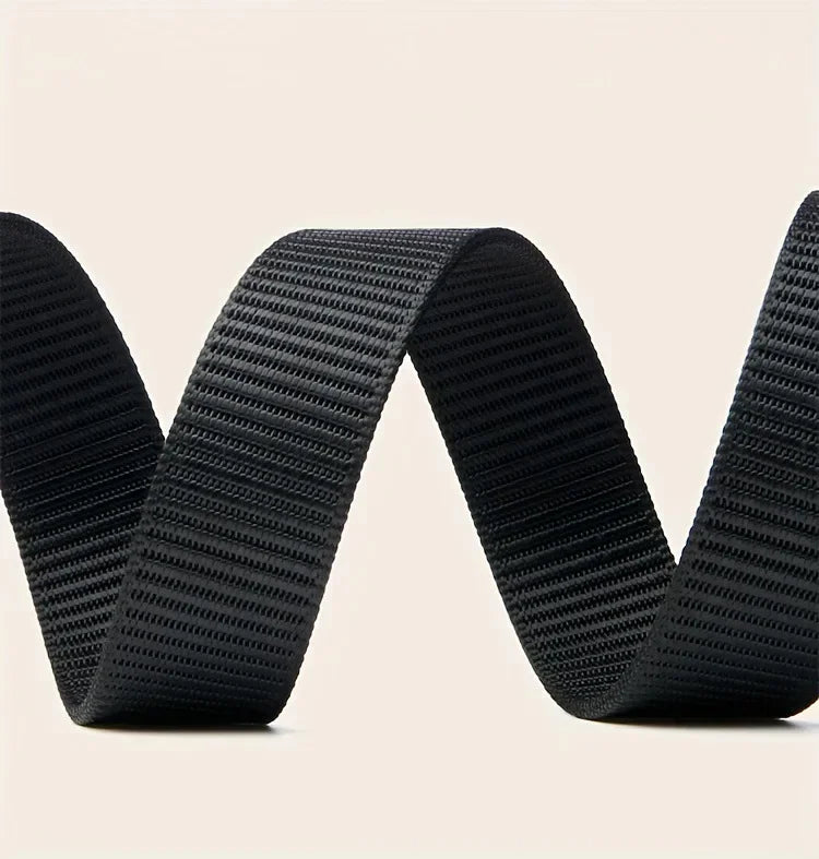 Men’s Tactical Canvas Belt – Automatic Buckle Adjustable Outdoor and Workwear Waist Strap