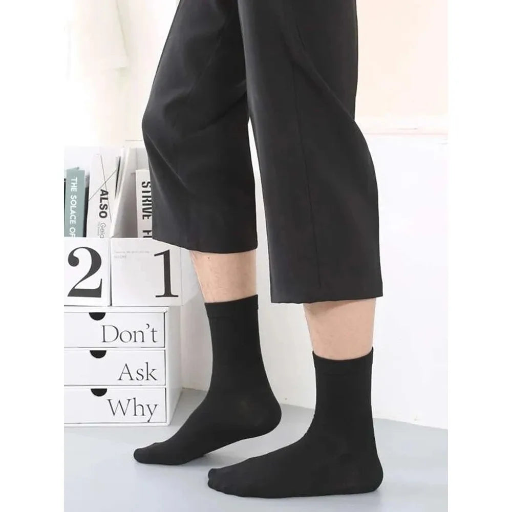 Men’s Classic Mid-Length Black Socks 6-Pair Set