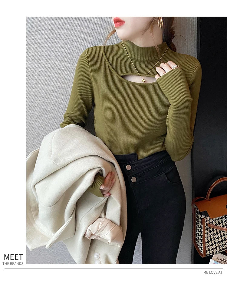 Turtleneck Knitted Women Sweater