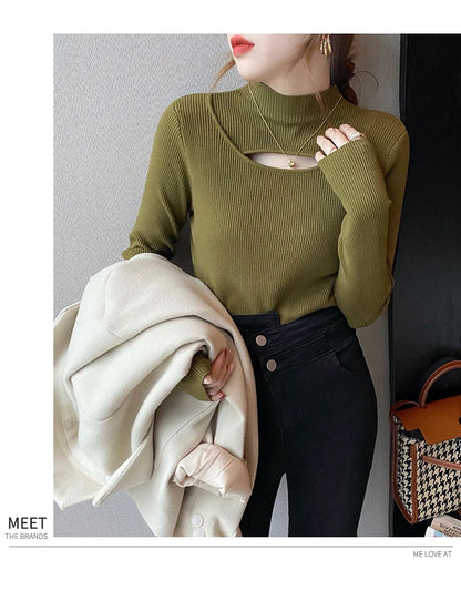 Turtleneck Knitted Women Sweater