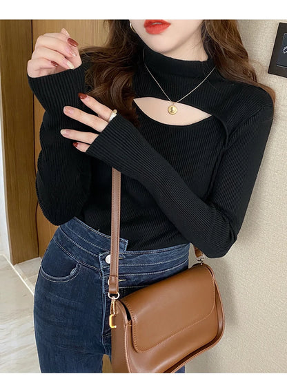 Turtleneck Knitted Women Sweater