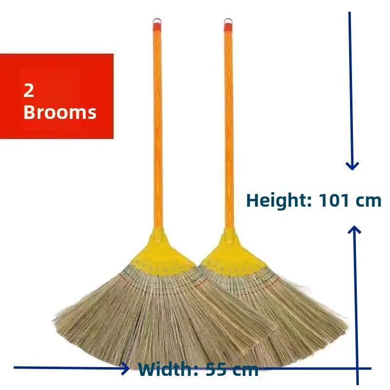 Hair-Resistant Natural Millet Broom for Home and Courtyard Cleaning