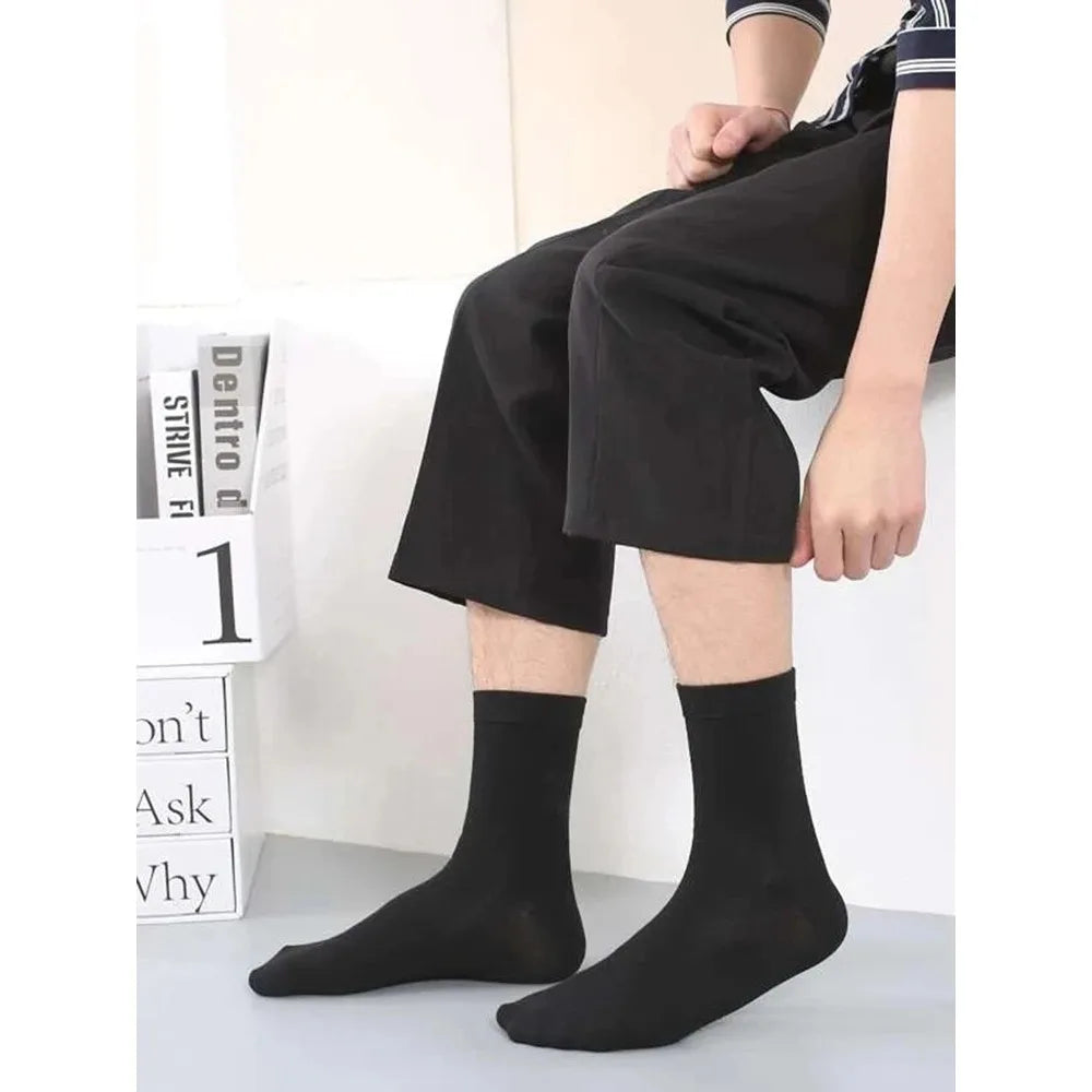 Men’s Classic Mid-Length Black Socks 6-Pair Set