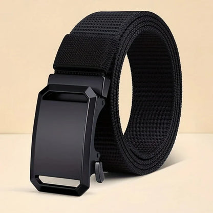 Men’s Tactical Canvas Belt – Automatic Buckle Adjustable Outdoor and Workwear Waist Strap