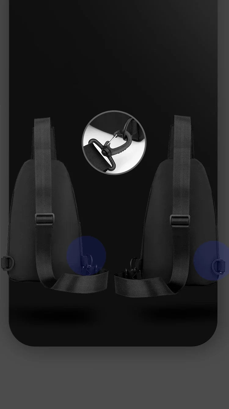 Lightweight Men's Nylon Chest Bag Crossbody Sling for Outdoor Sports & Daily Commute