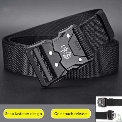 Men’s Tactical Belt – Quick Release Black Elastic Nylon Braided Outdoor Sport Belt