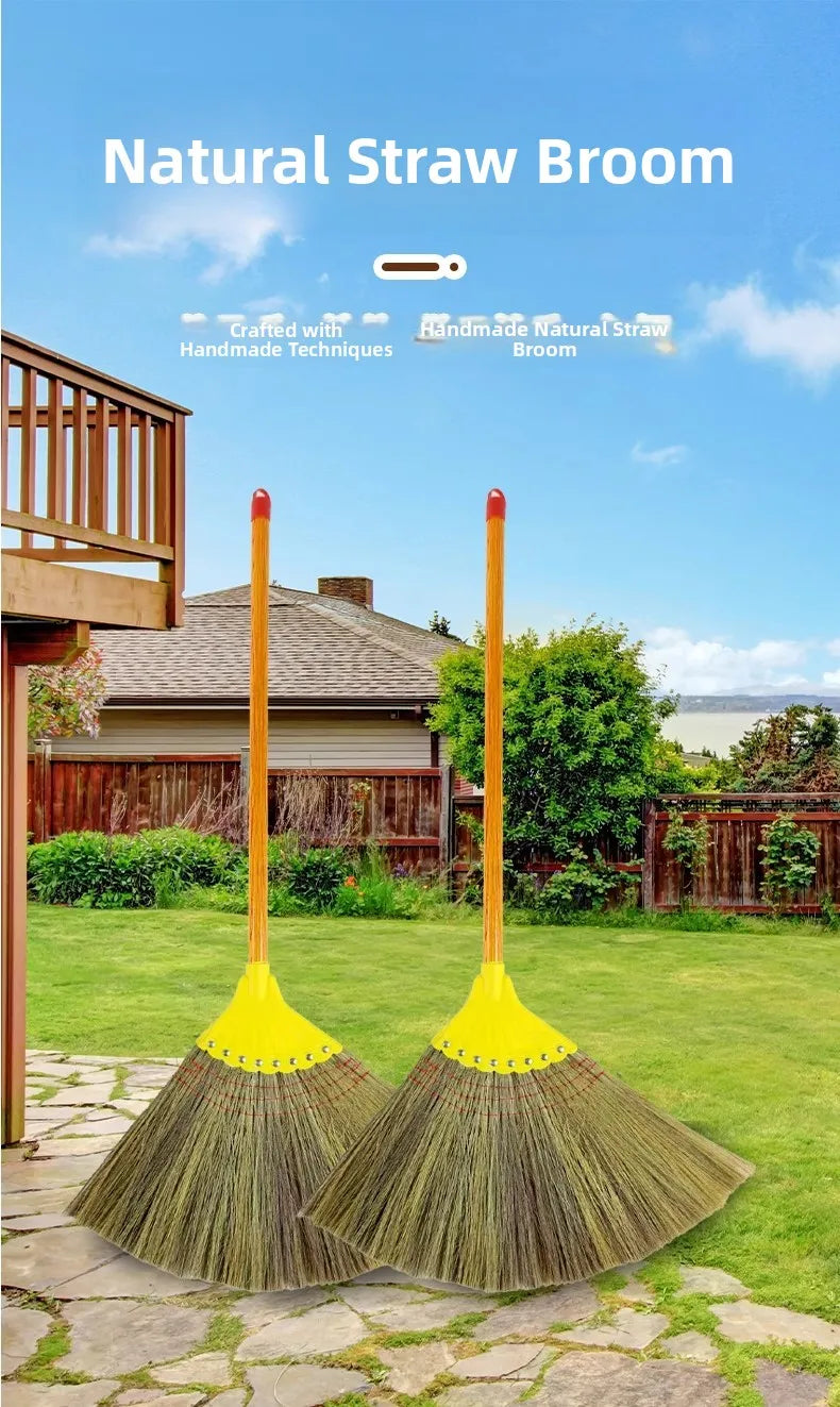 Hair-Resistant Natural Millet Broom for Home and Courtyard Cleaning
