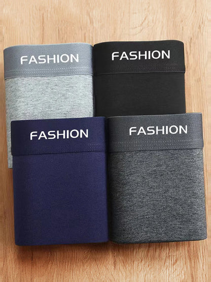Men’s 4-Pack Soft Breathable Boxer Shorts – Comfortable, Trendy & High-Elastic Underwear