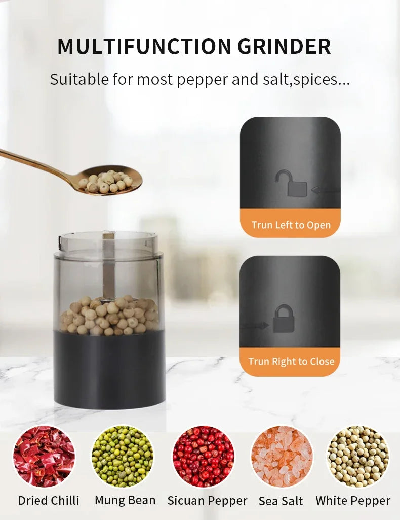 USB Rechargeable Electric Salt & Pepper Grinder USB充電式 電動ソルト＆ペッパーミル