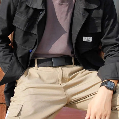 Unisex Canvas Belt – Adjustable Breathable Tactical Waist Belt for Jeans and Trousers