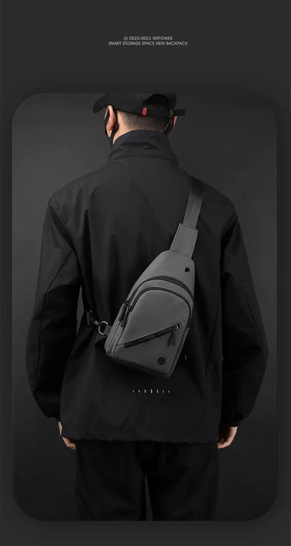 Lightweight Men's Nylon Chest Bag Crossbody Sling for Outdoor Sports & Daily Commute