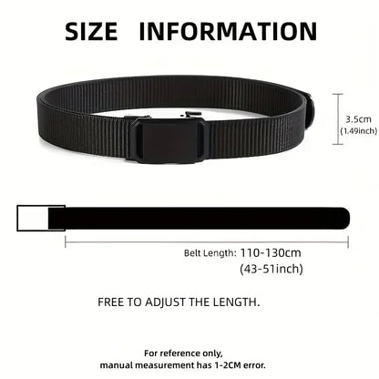 Men’s Tactical Canvas Belt – Automatic Buckle Adjustable Outdoor and Workwear Waist Strap