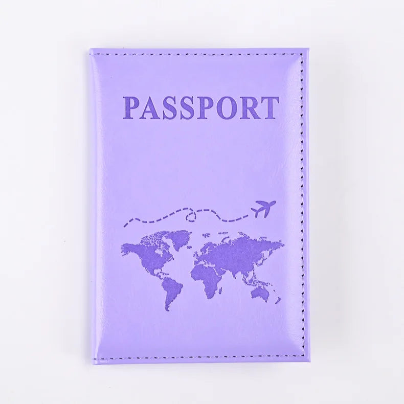 Colorful PU Passport Holder – Travel Passport Cover with Card Slots & Ticket Storage
