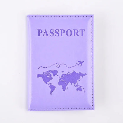 Colorful PU Passport Holder – Travel Passport Cover with Card Slots & Ticket Storage