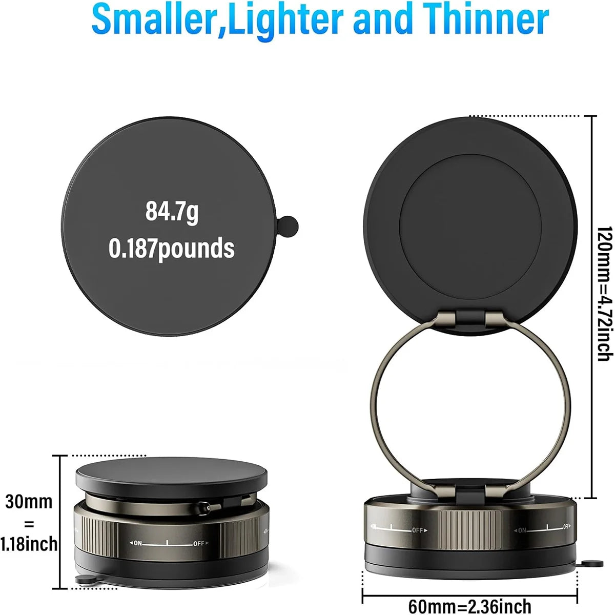 吸盤式マグネットスマホホルダー – 車用360°回転可能
