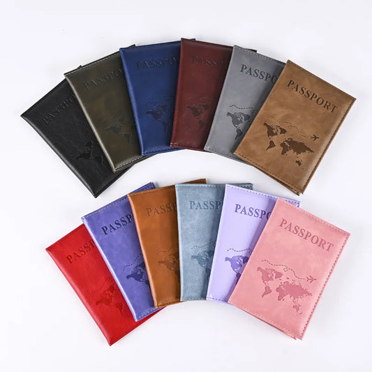 Colorful PU Passport Holder – Travel Passport Cover with Card Slots & Ticket Storage