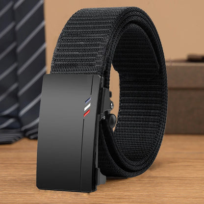 Men’s Nylon Canvas Belt – Breathable Automatic Buckle Outdoor Sports and Casual Jeans Belt